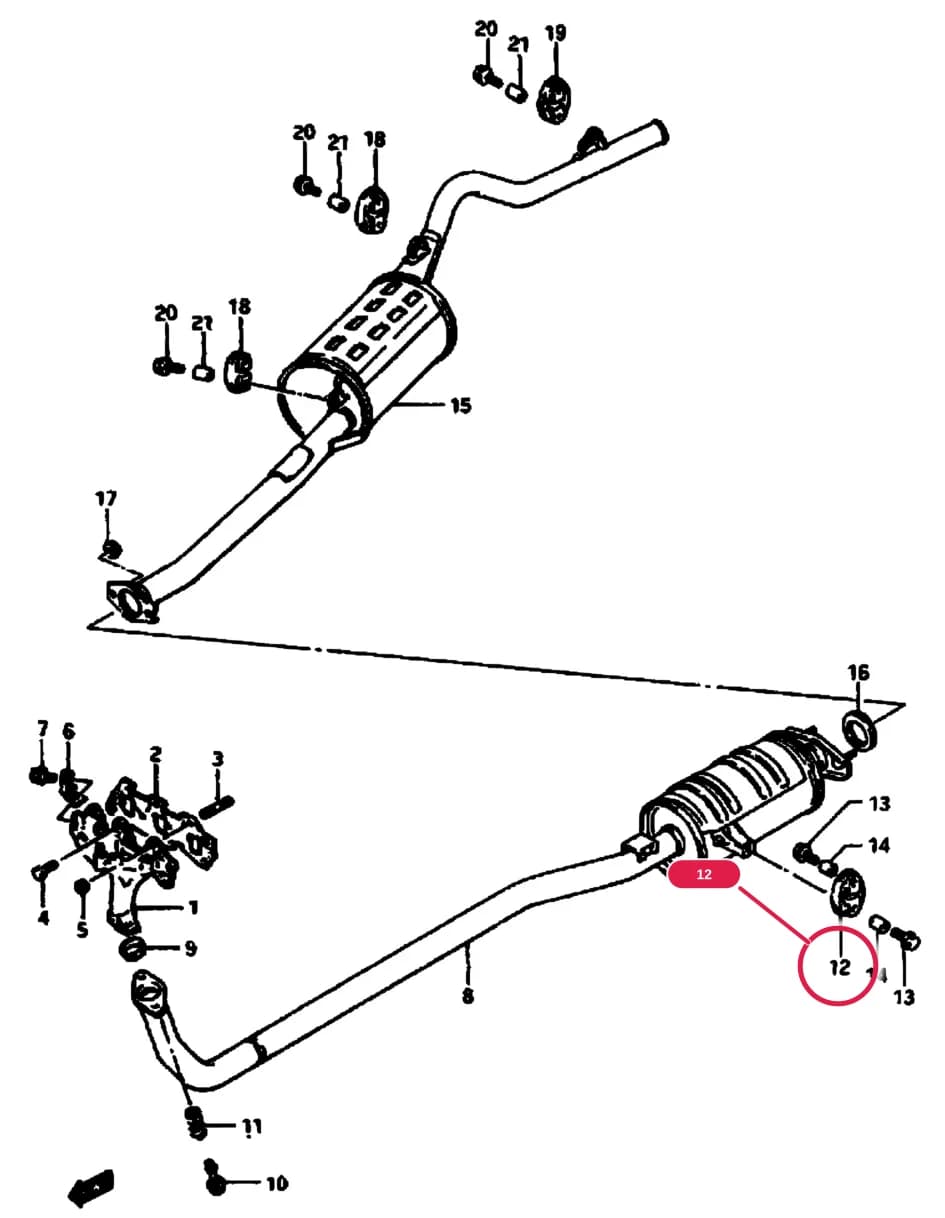 SB308 (E01) — Exhaust › 15 - MUFFLER