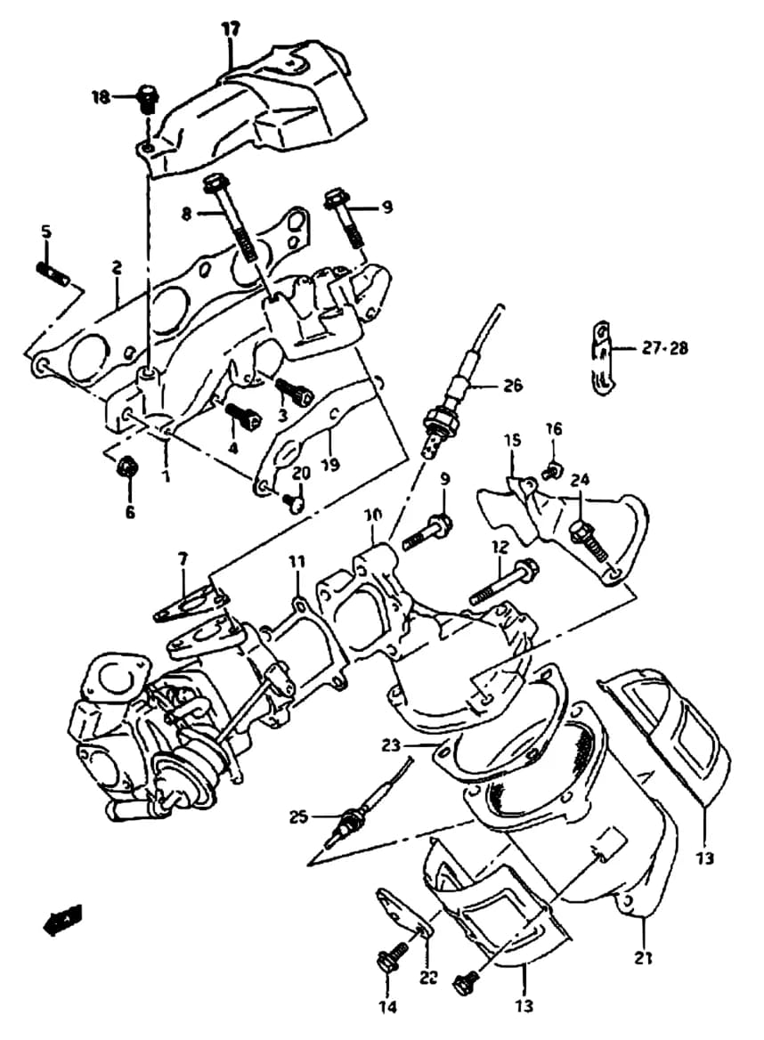 SX306 — Exhaust › 12 - EXHAUST MANIFOLD