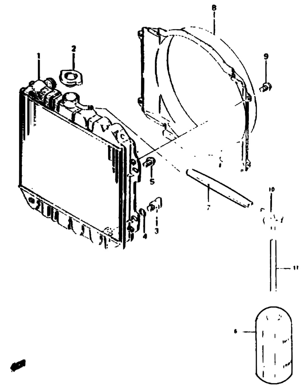 SJ413-MIL (Santana) — Cooling › 18 - GROUPE - CATALOG. SAMURAI MILSUBGROUPE - D - 0 - 3 RADIATEUR
