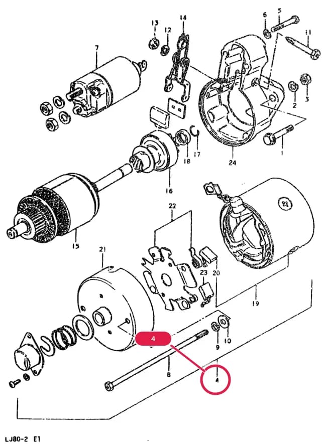 K&P,O&Q,V:ND,TO 31100-73030 — LJ80-2/LJ80Q-2/LJ80V-2 — Engine Electrical › 32 - STARTING MOTOR (~F8A-118111)