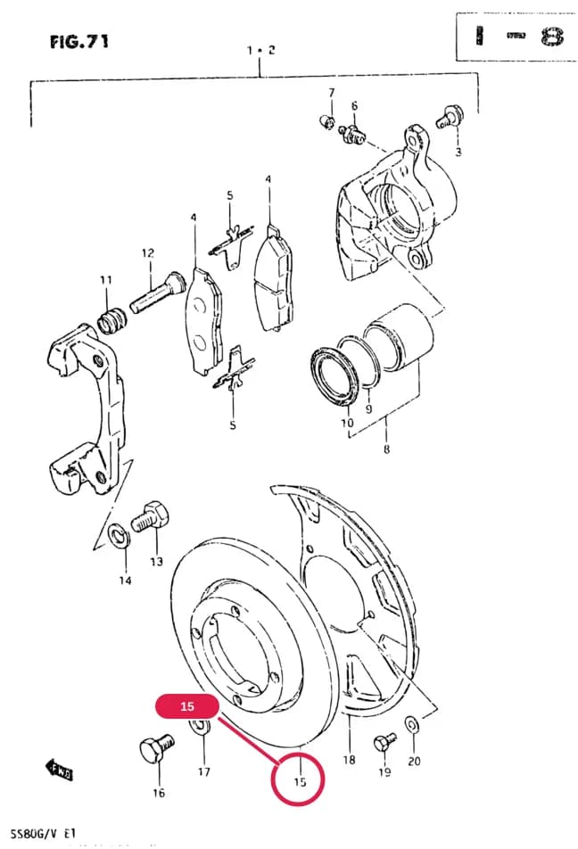 SS80-2 — Brake › 71 - FRONT WHEEL BRAKE