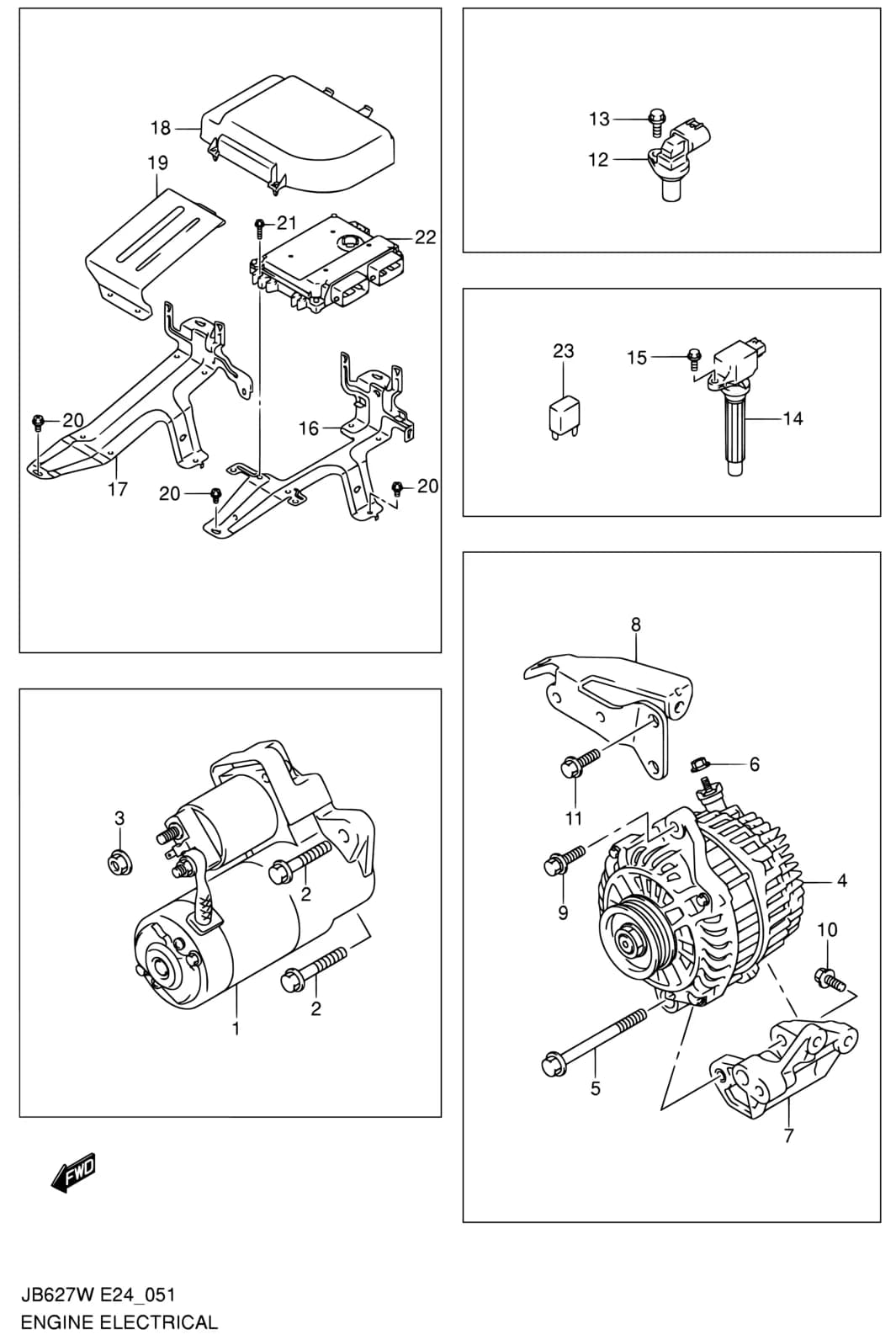 JB627W (E24,E38) — Engine Electrical › 51 - ENGINE ELECTRICAL