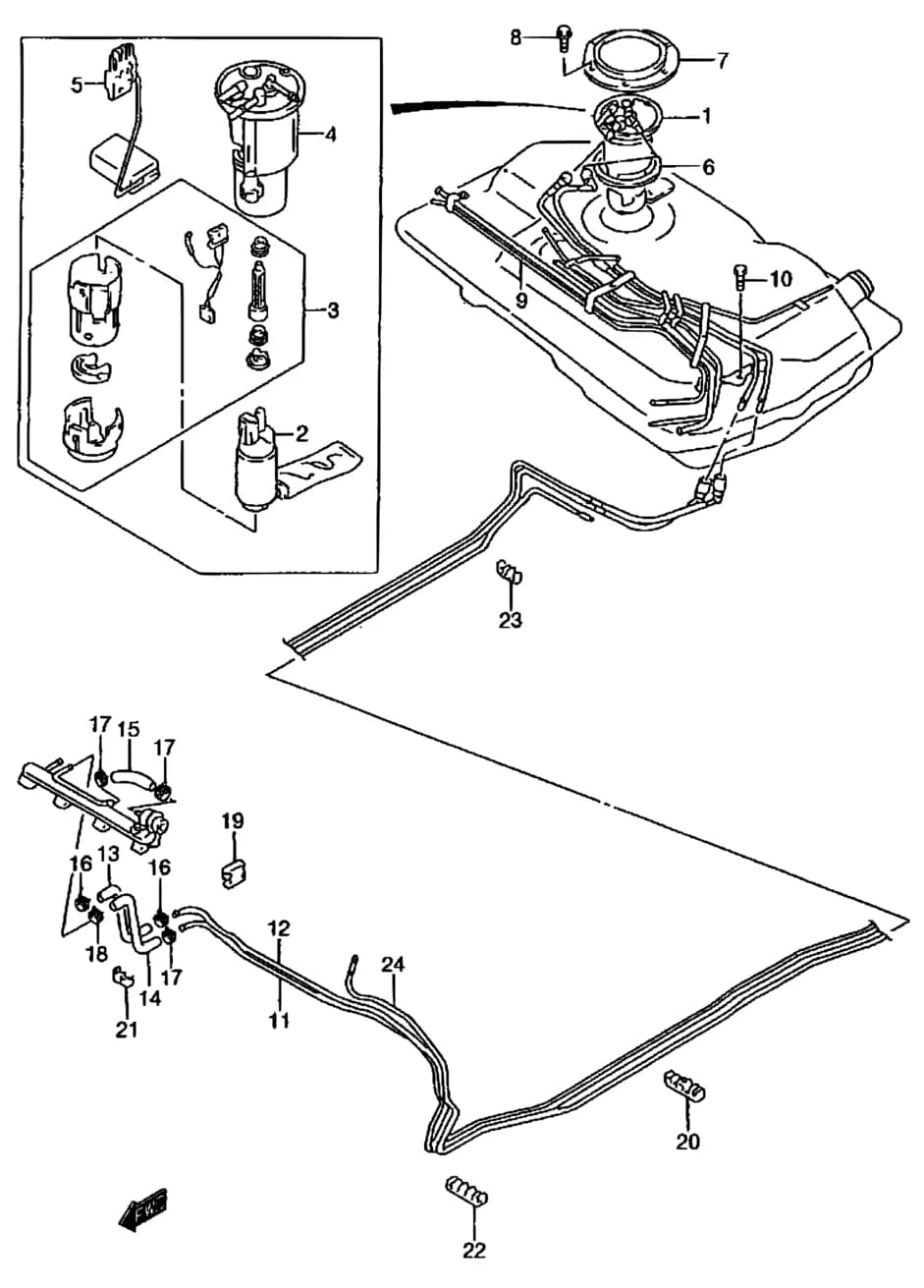 SW413 (MY 1998) — Fuel › 26 - FUEL PUMP (98, 99, 00, 01 MODEL)