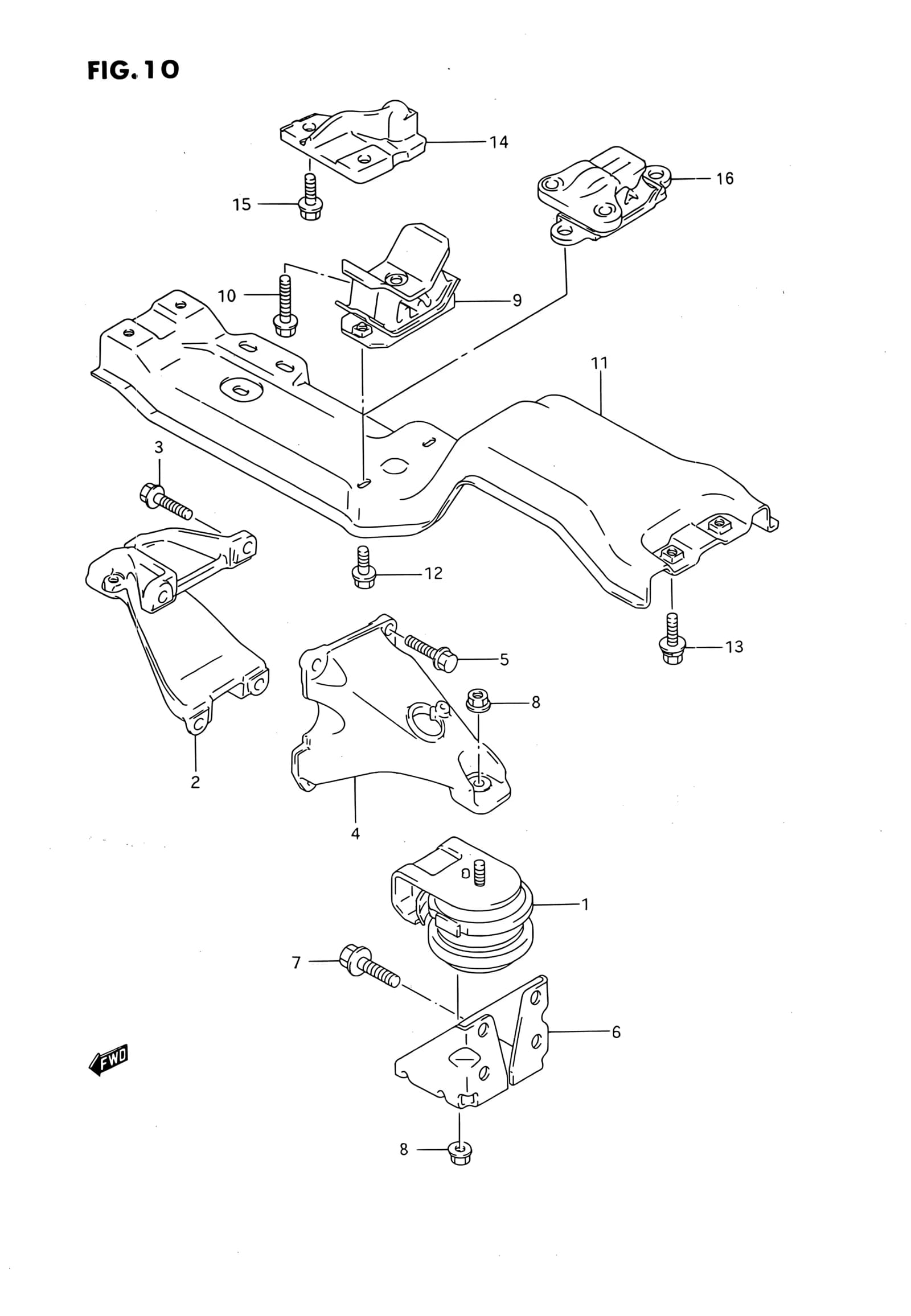 SV620-2 — Engine › 10 - ENGINE MOUNTING (SV620)