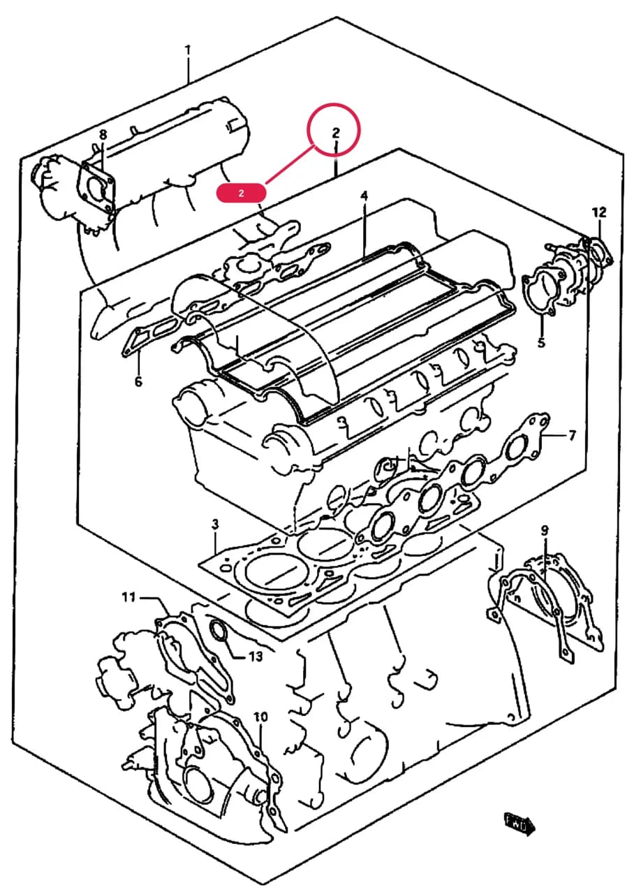 SF413 (E33:MY 1991) — Engine › 2 - ENGINE GASKET SET (DOHC)