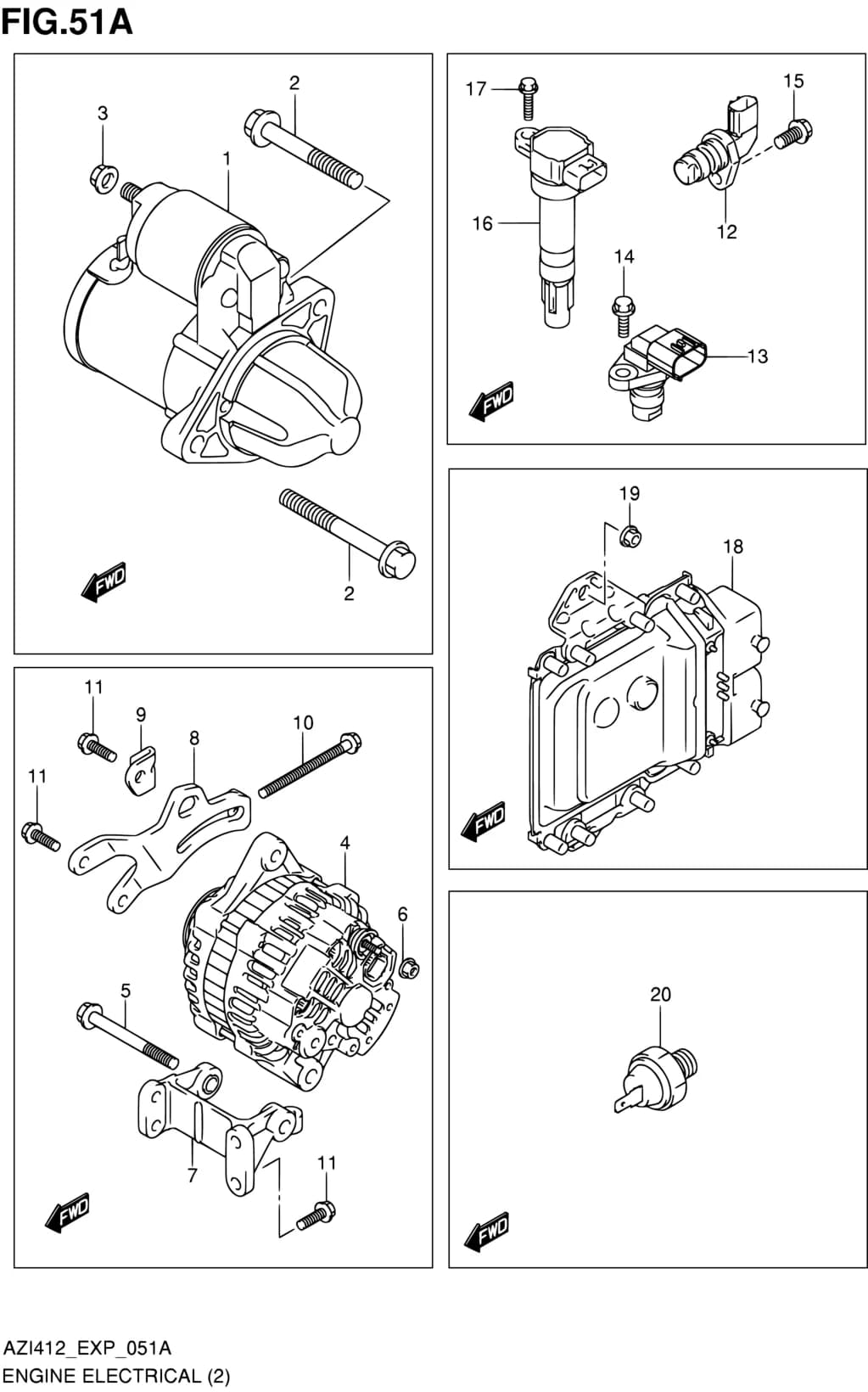 AZI412 (E05,E06) — Engine › 51A - ENGINE ELECTRICAL (TYPE 2:MT)