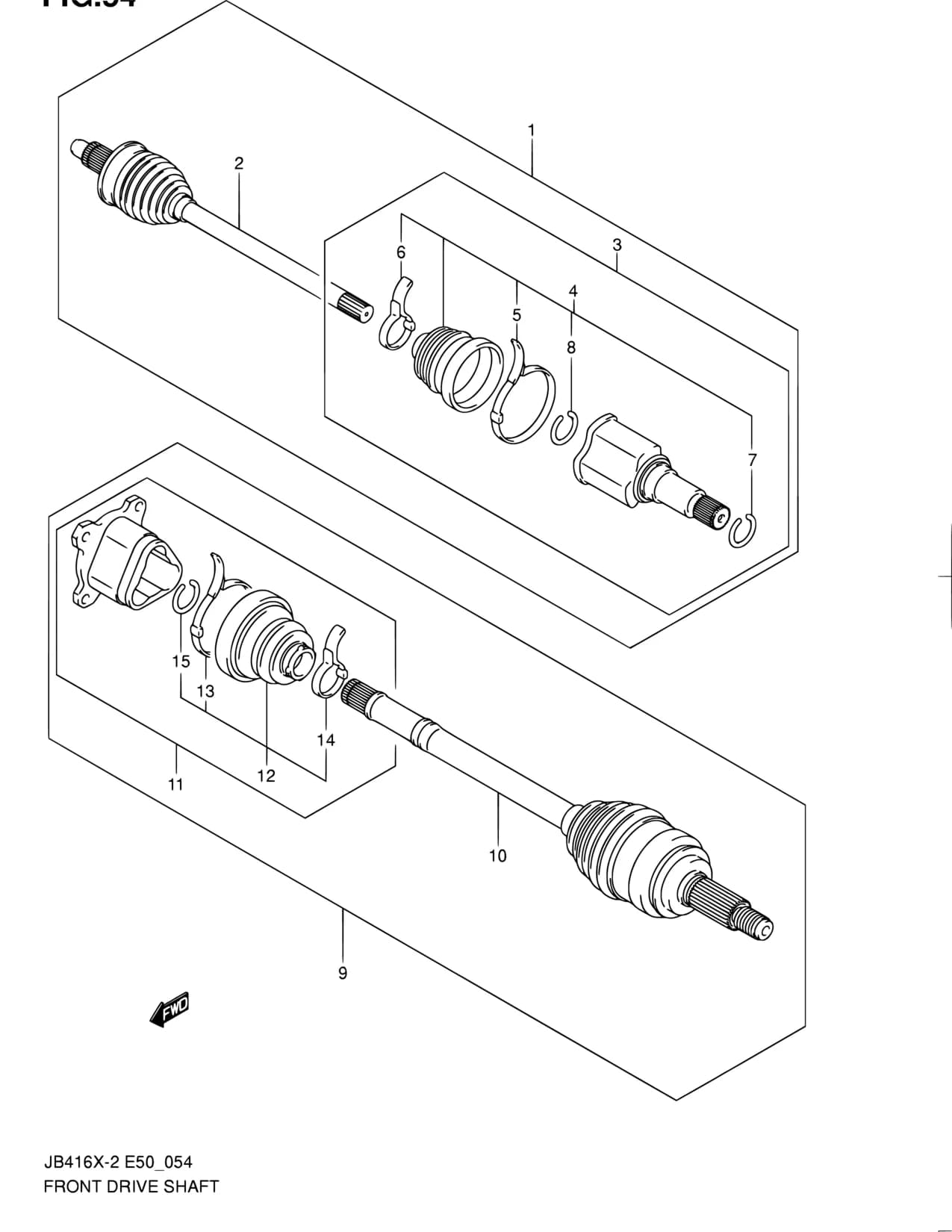 JB416X-2/JB416X-3 (E50) — Suspension › 54 - FRONT DRIVE SHAFT