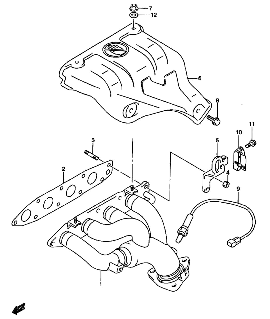 SQ416Q (E03,E28,E33:MY 2002) — Emission › 27A - EXHAUST MANIFOLD (SQ416Q:01,02 MODEL)