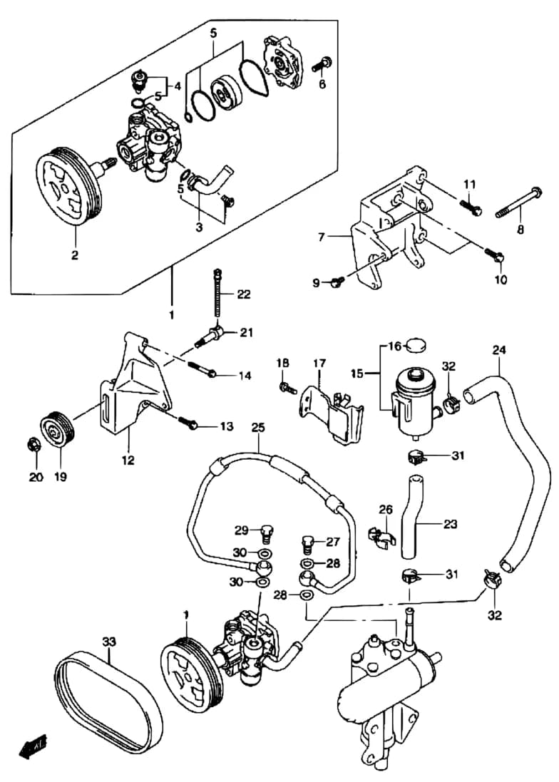 SN413Q (SANTANA) — Steering › 126 - PS OIL PUMP (PETROL:LHD)