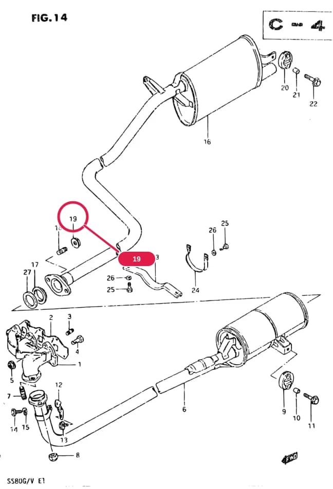 SS80-2 — Exhaust › 14 - MUFFLER