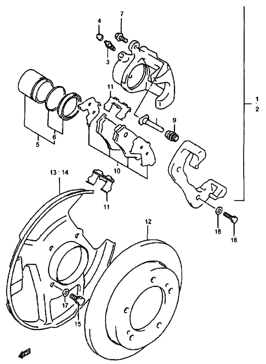 C,V:3DR — SE420 HDI 3DR (Santana) — Brake › 69 - FRONT BRAKE