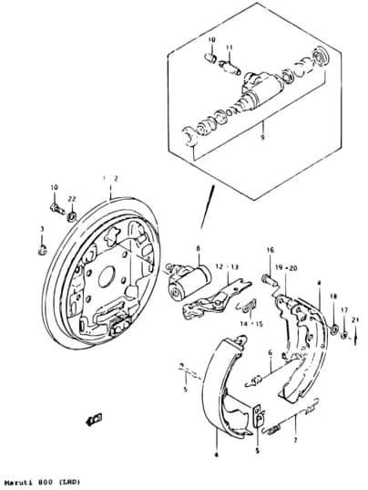 MARUTI 800 — Brake › 56 - REAR BRAKE(COIL SPRING)