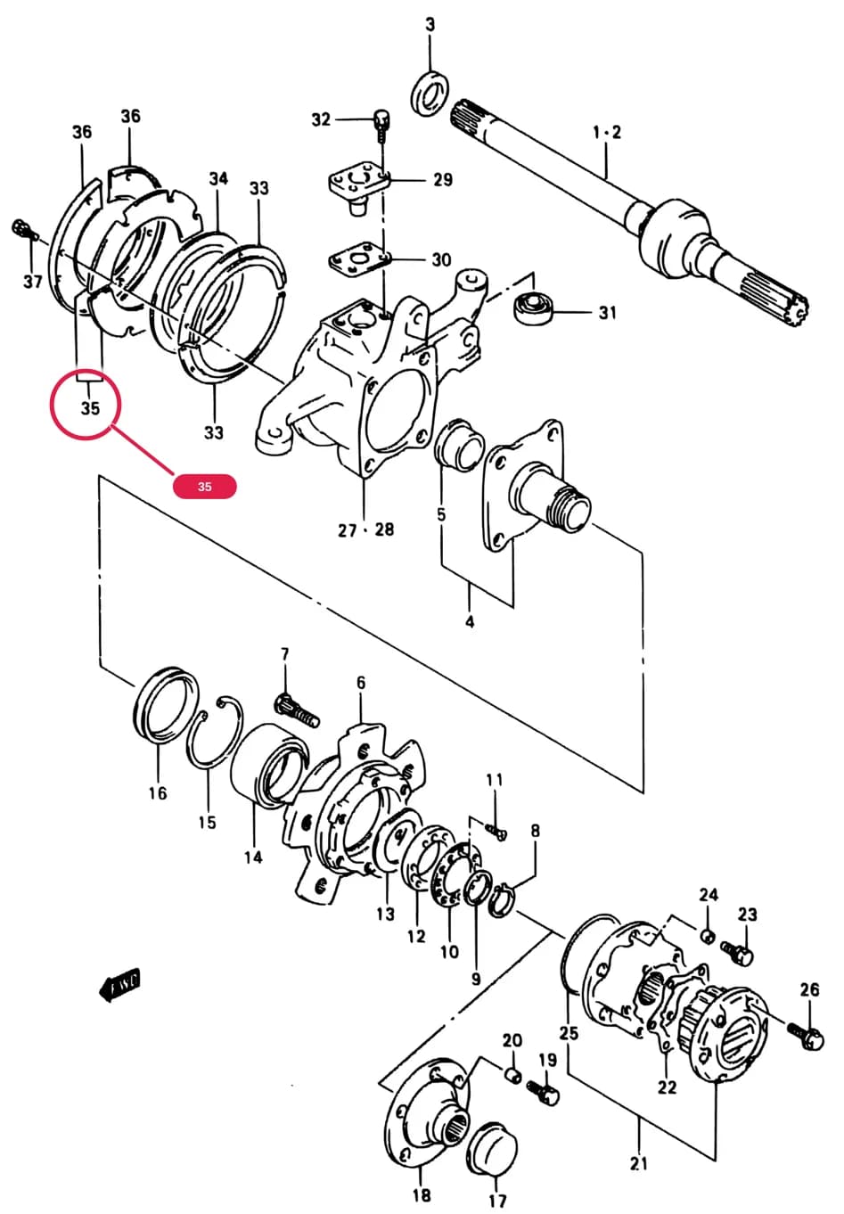 SJ413-9 — Suspension › 67 - FRONT AXLE
