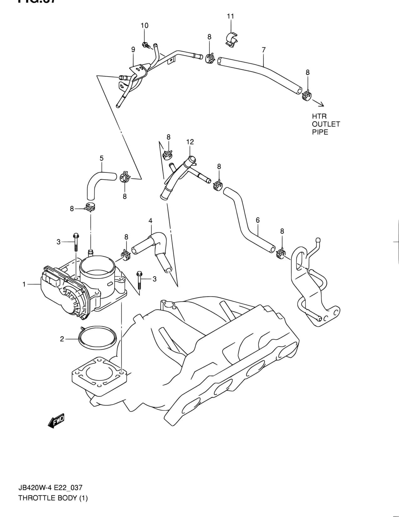 JB420W-5 — Engine › 37 - THROTTLE BODY (JB420W)