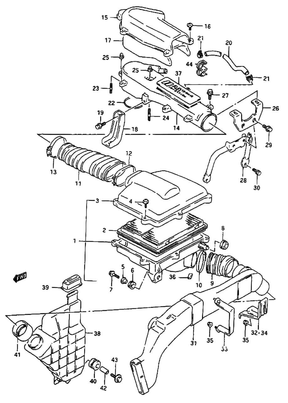 SE416 (E03,E33:MY 1992) — Engine › 26 - AIR CLEANER (2 VALVE)
