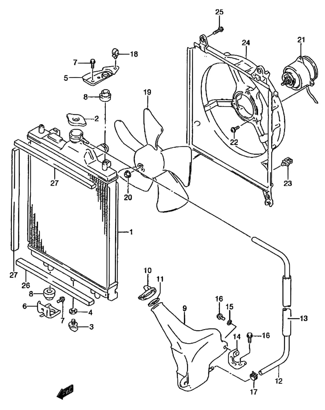 SW413 (MY 1996) — Cooling › 31 - RADIATOR