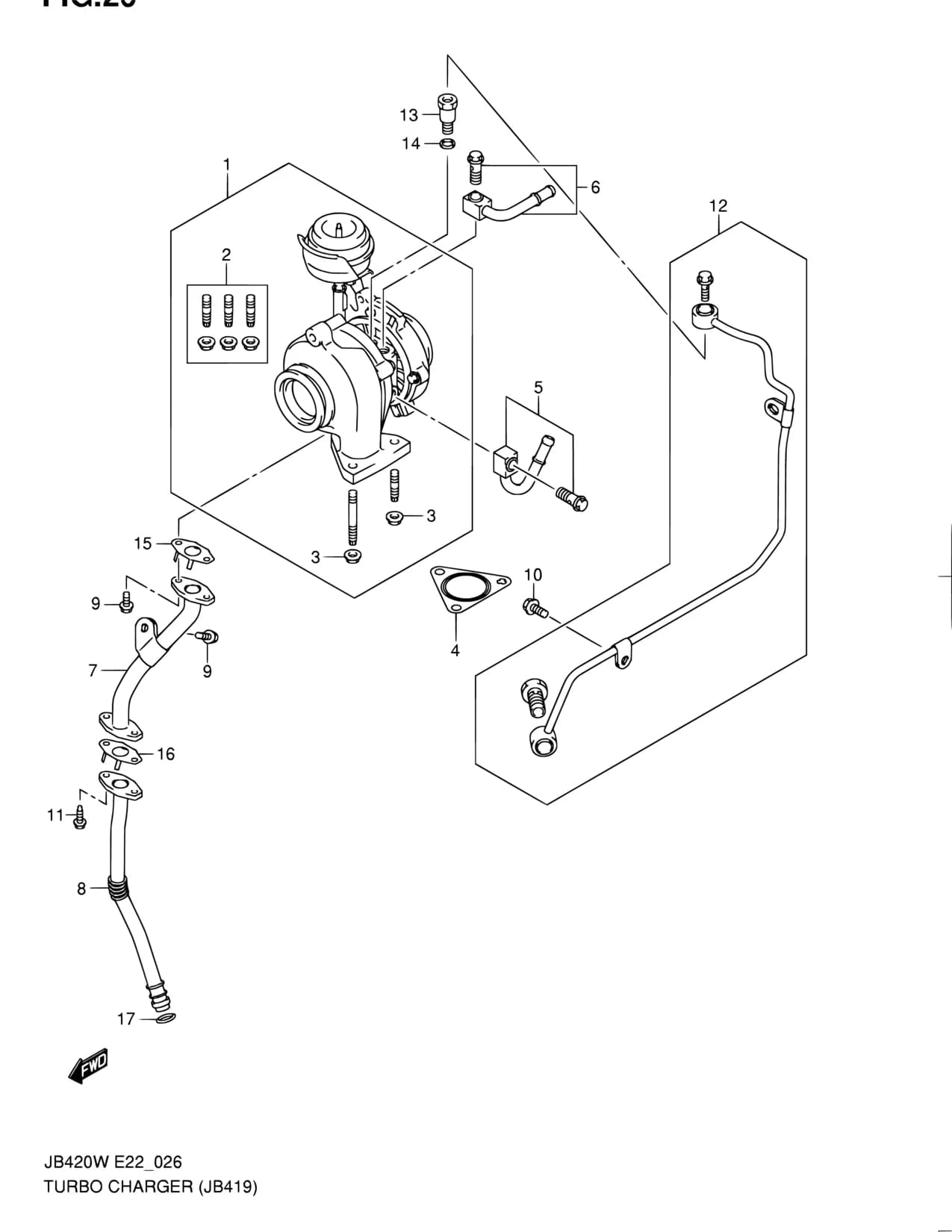 JB419WD — Engine › 26 - TURBO CHARGER (JB419WD)