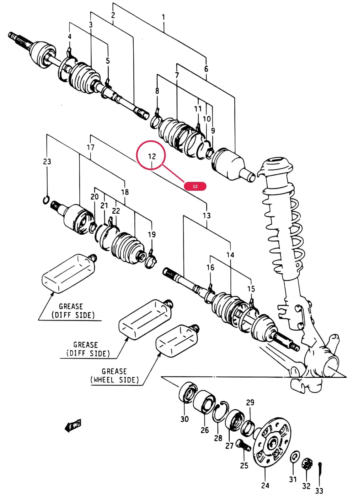 SA413-3 — Suspension › 122 - FRONT DRIVE AXLE (MT)