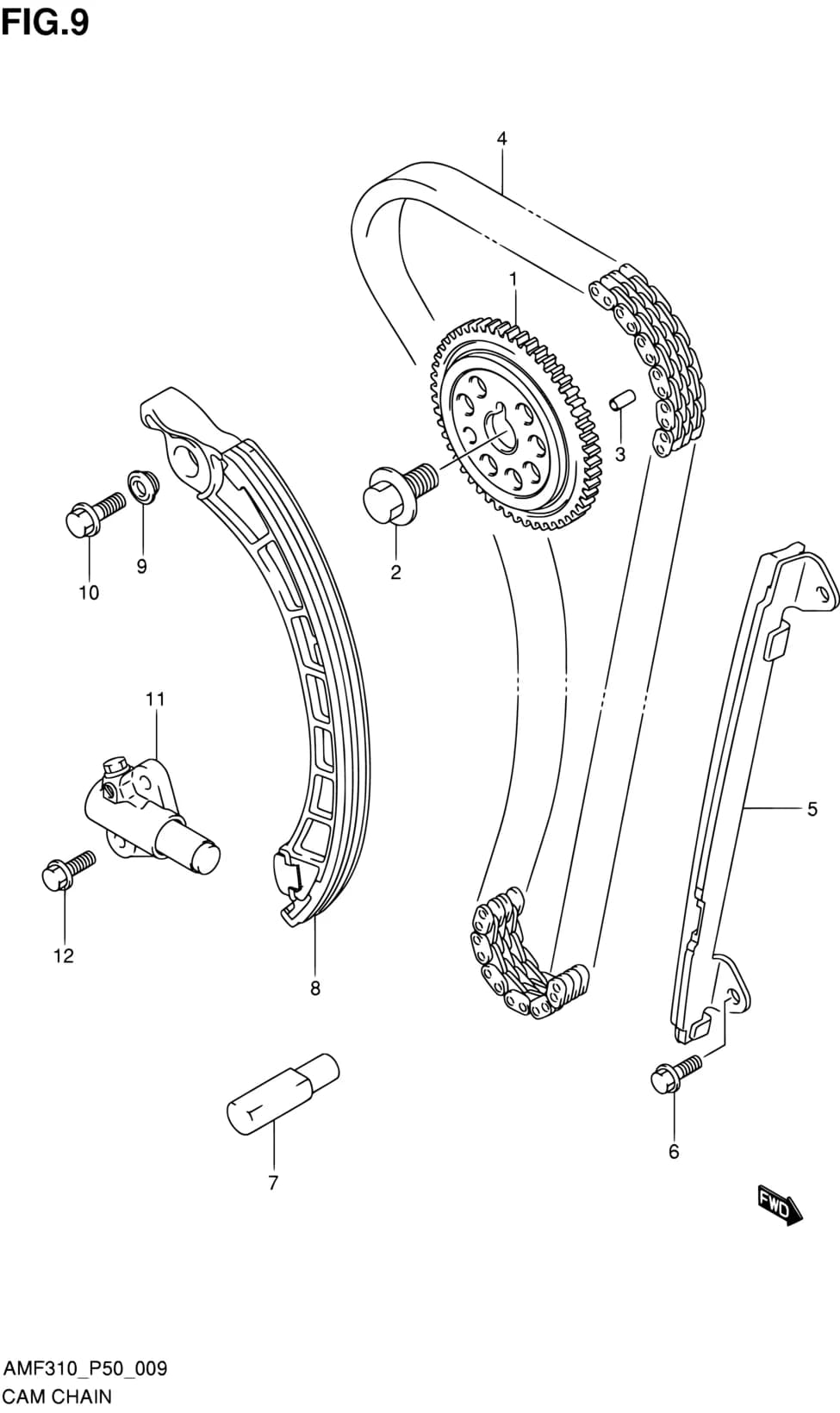 AMF310 (P50) — Engine › 9 - CAM CHAIN