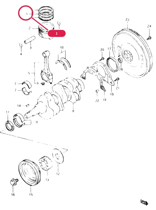 3DR,5DR:STD — SB308-2 (E01) — Engine › 7 - CRANKSHAFT