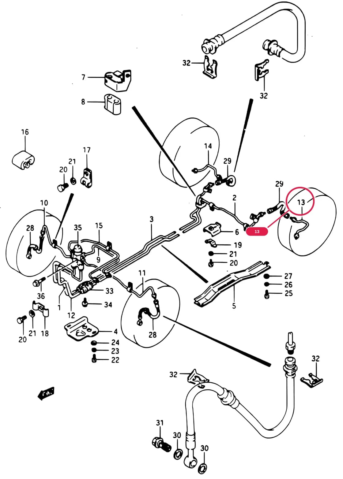 SA413-3 — Brake › 141 - BRAKE PIPING
