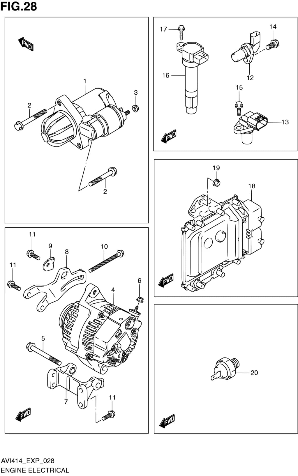 AVI414 (P06,P85) — Engine › 28 - ENGINE ELECTRICAL