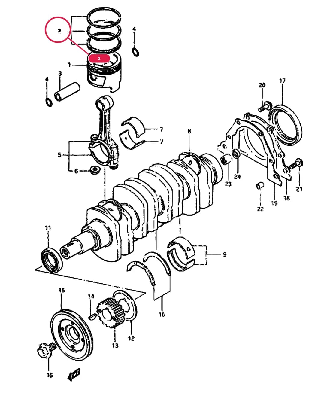 SJ410W-2 (E01) — Engine › 5 - CRANKSHAFT