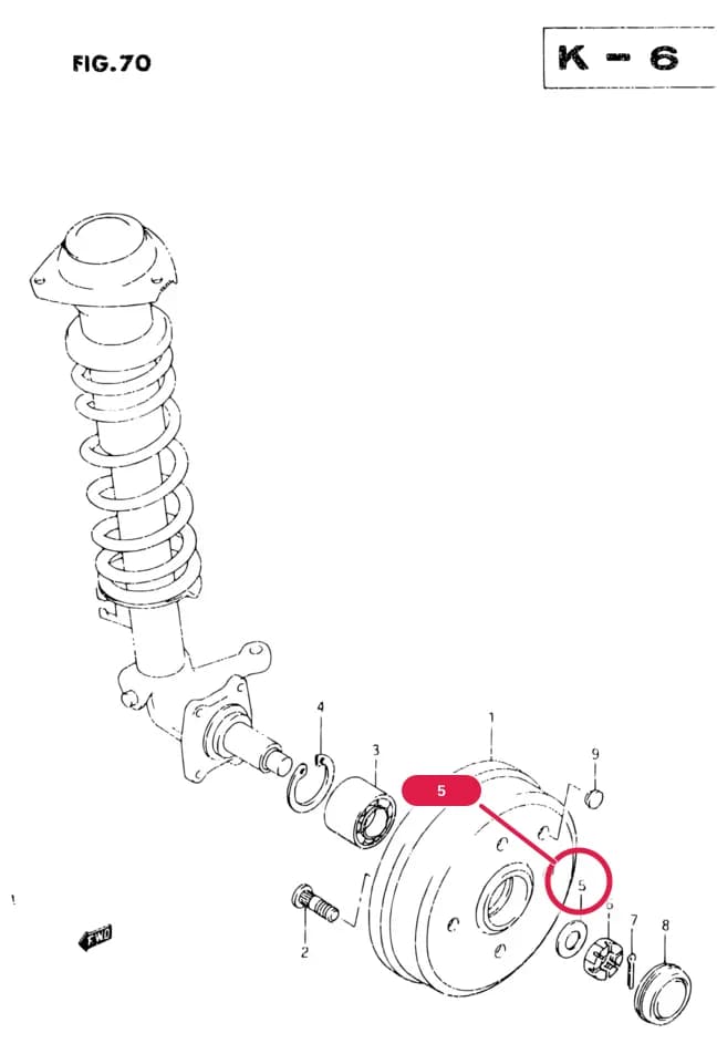 SK410-3 (E01) — Suspension › 70 - FRONT AXLE (DRUM BRAKE TYPE)