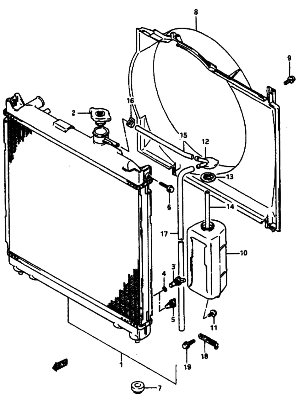 C,V:2DR:MT:ND PRODUCT OF JAPAN — SE416 (E03,E33:MY 1989) — Cooling › 31 - RADIATOR