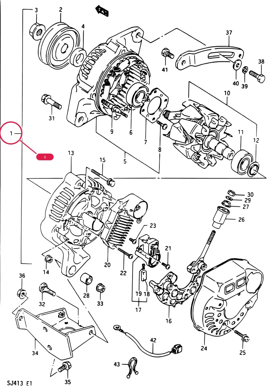 SJ413 (E01) — Cooling › 54 - GENERATOR