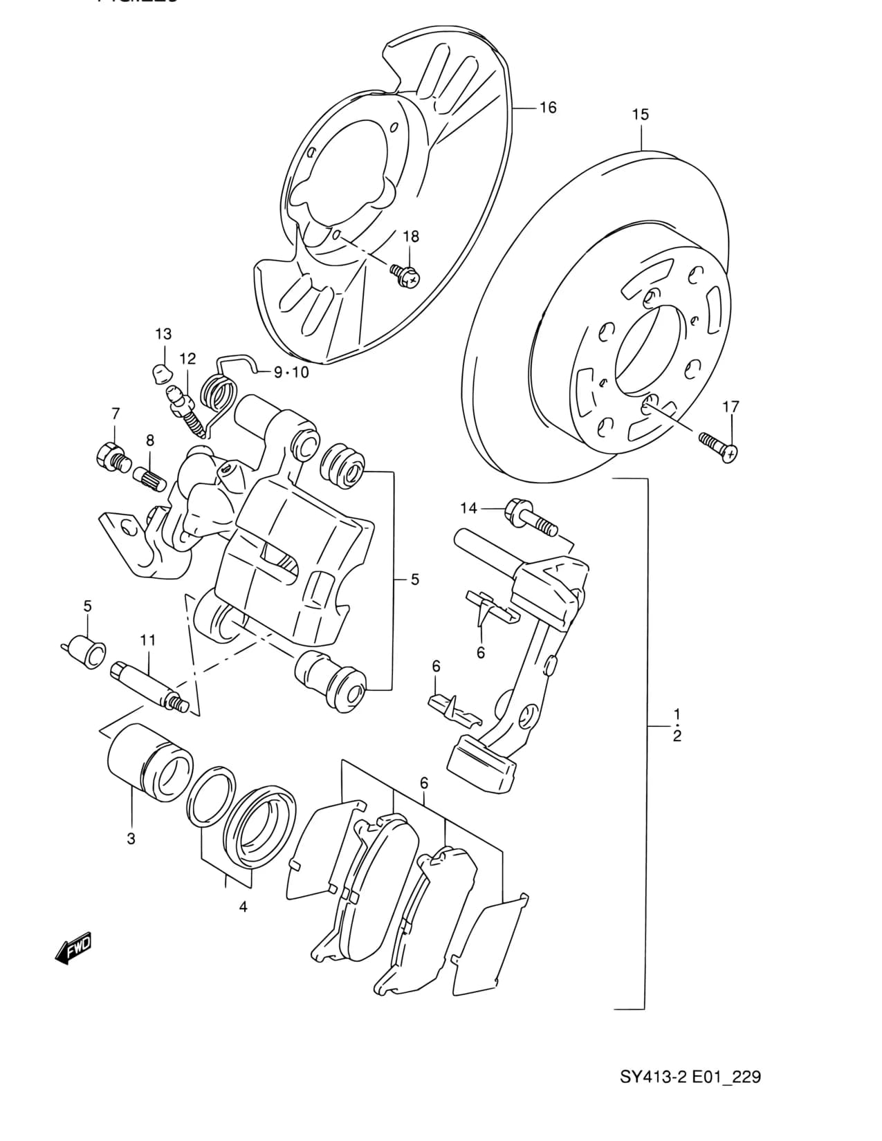 SY418-2 — Brake › 229 - REAR WHEEL BRAKE (SY418)