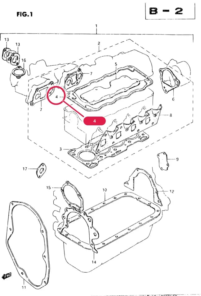SK410-3 (E01) — Engine › 1 - ENGINE GASKET SET