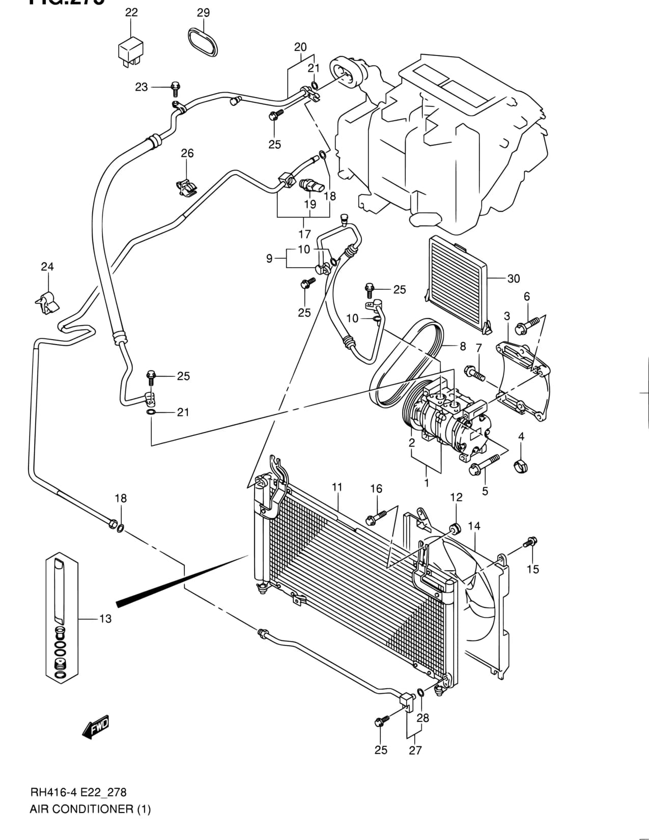 RH414D-4 — Air Conditioning › 278 - AIR CONDITIONER (LHD:GASOLINE)