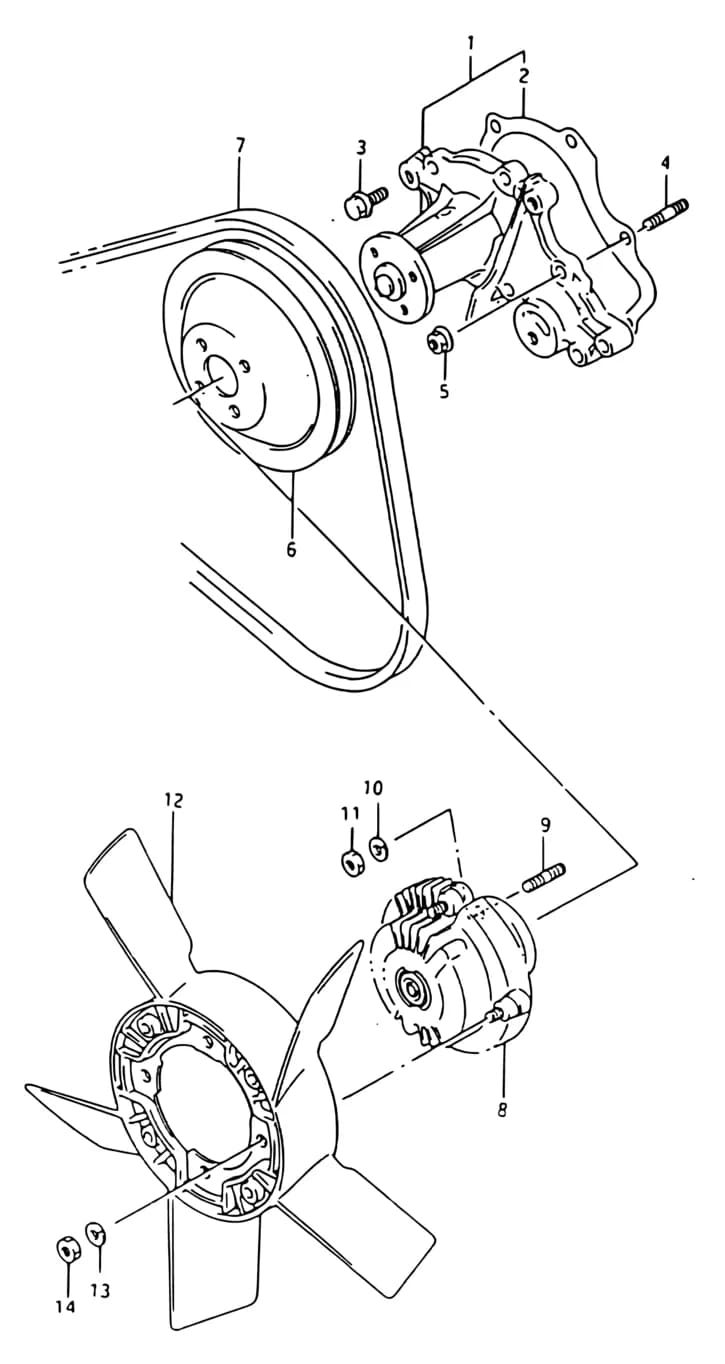 SJ413 (Santana) (E01) — Cooling › 18 - WATER PUMP