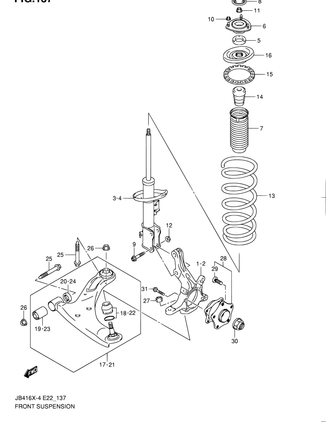 JB416X-4 — Suspension › 137 - FRONT SUSPENSION