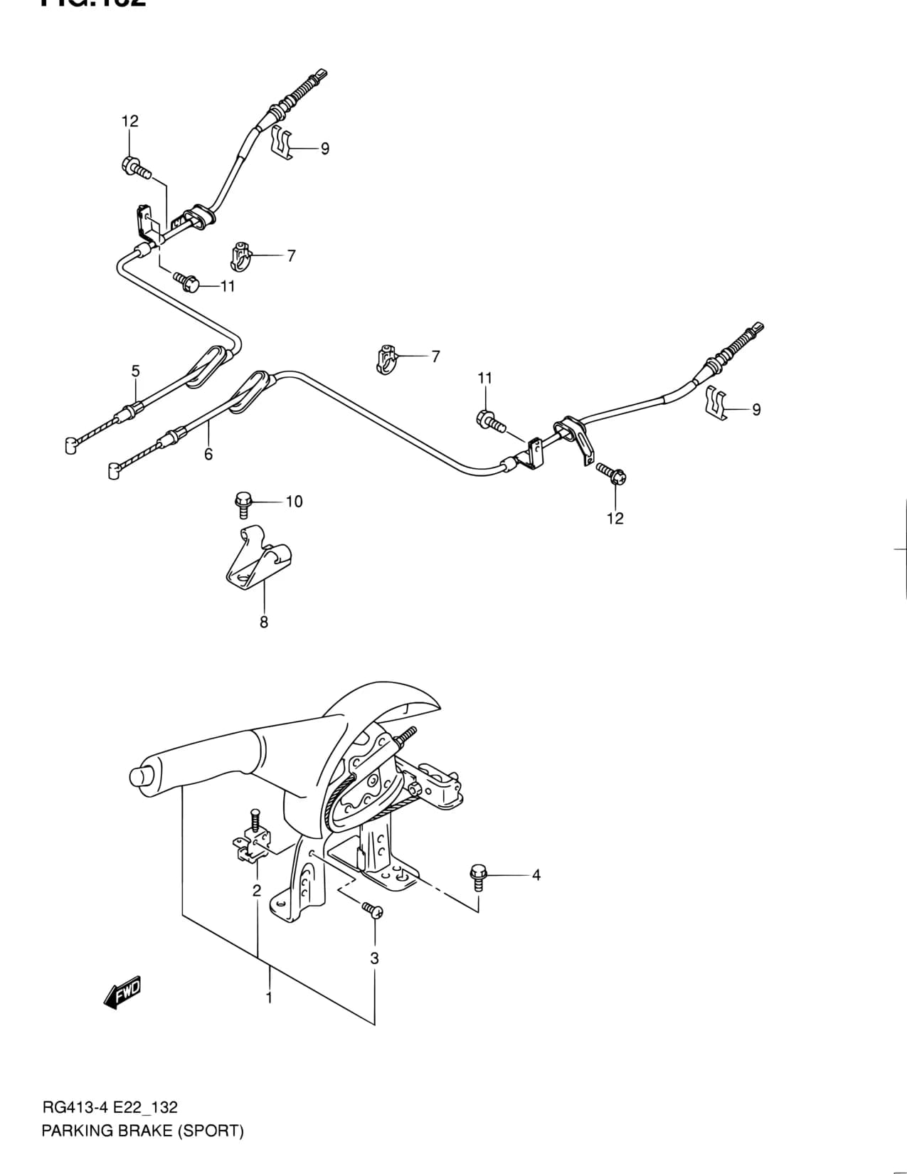 RG413-4 — Brake › 132 - PARKING BRAKE (SPORT)