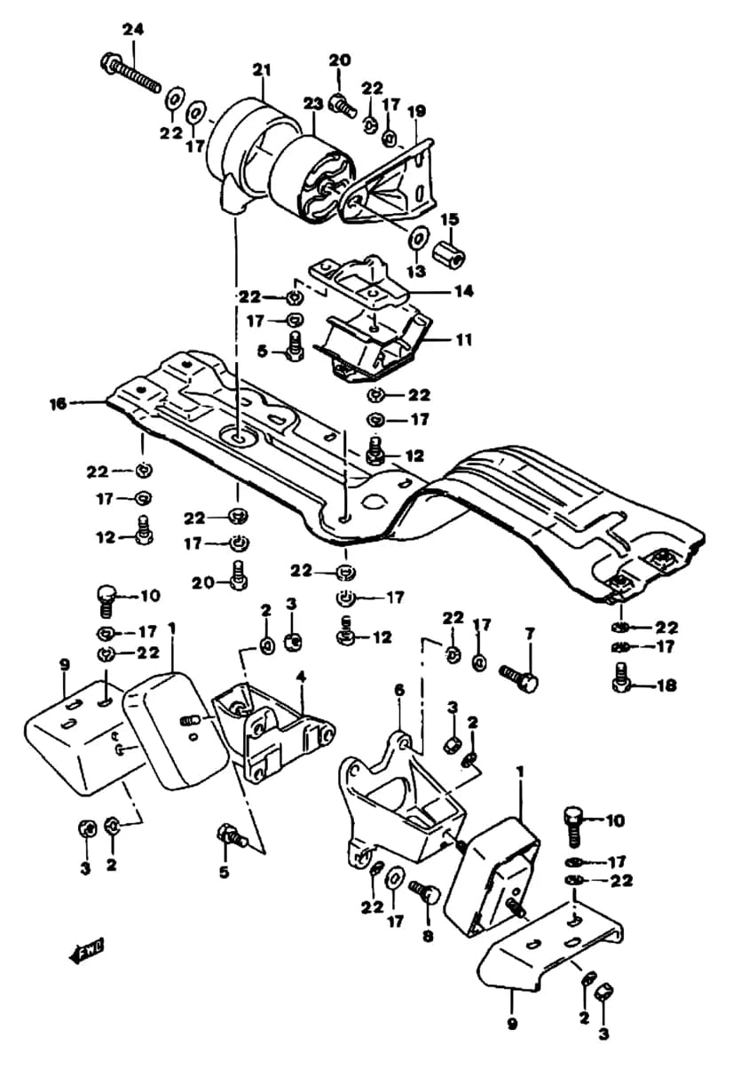 SE416 (Santana) — Engine › 5 - ENG. BRACKET, TYPE 1