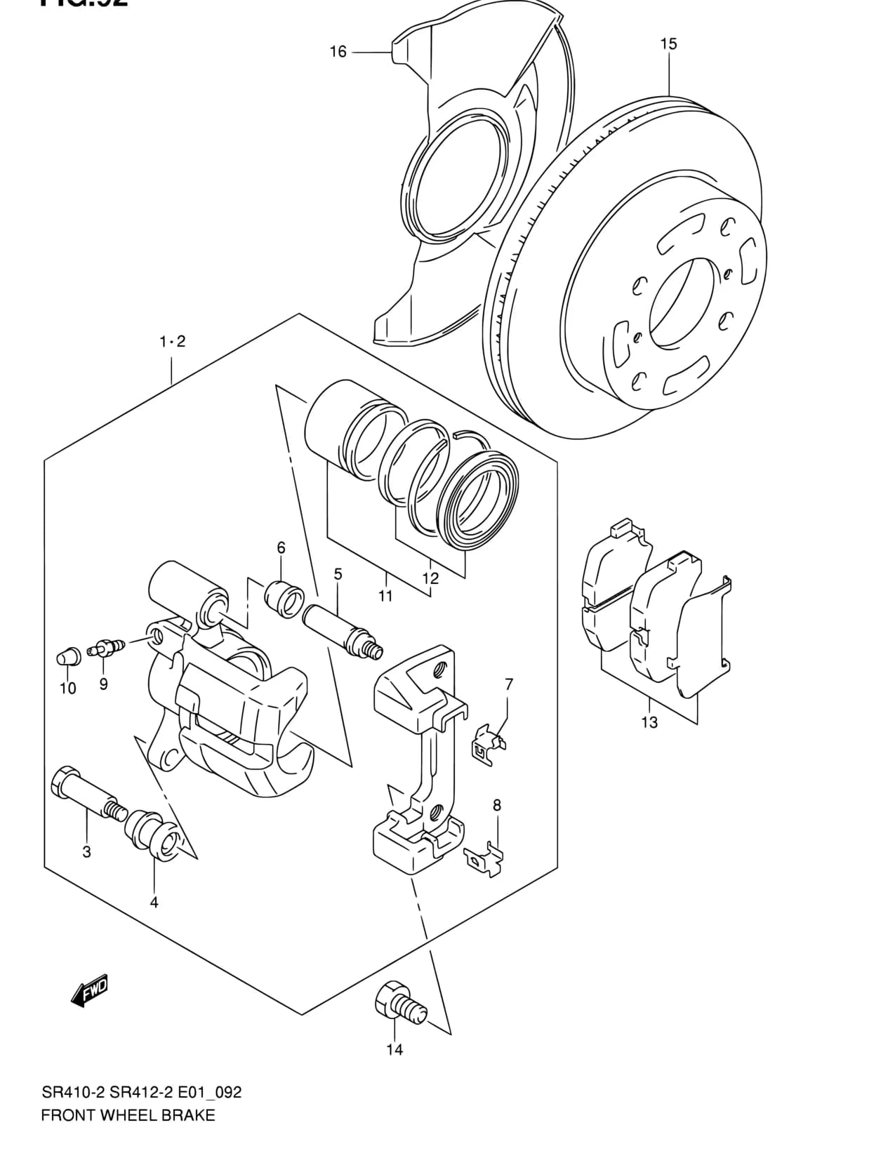 SR412-2 — Brake › 92 - FRONT BRAKE