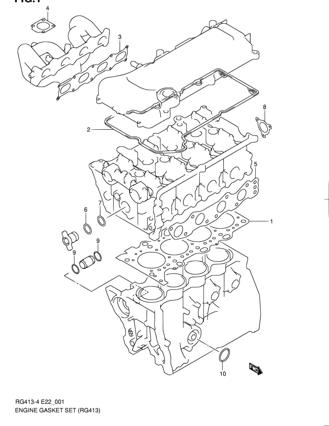 RG413-4 — Engine › 1 - ENGINE GASKET SET (RG413)