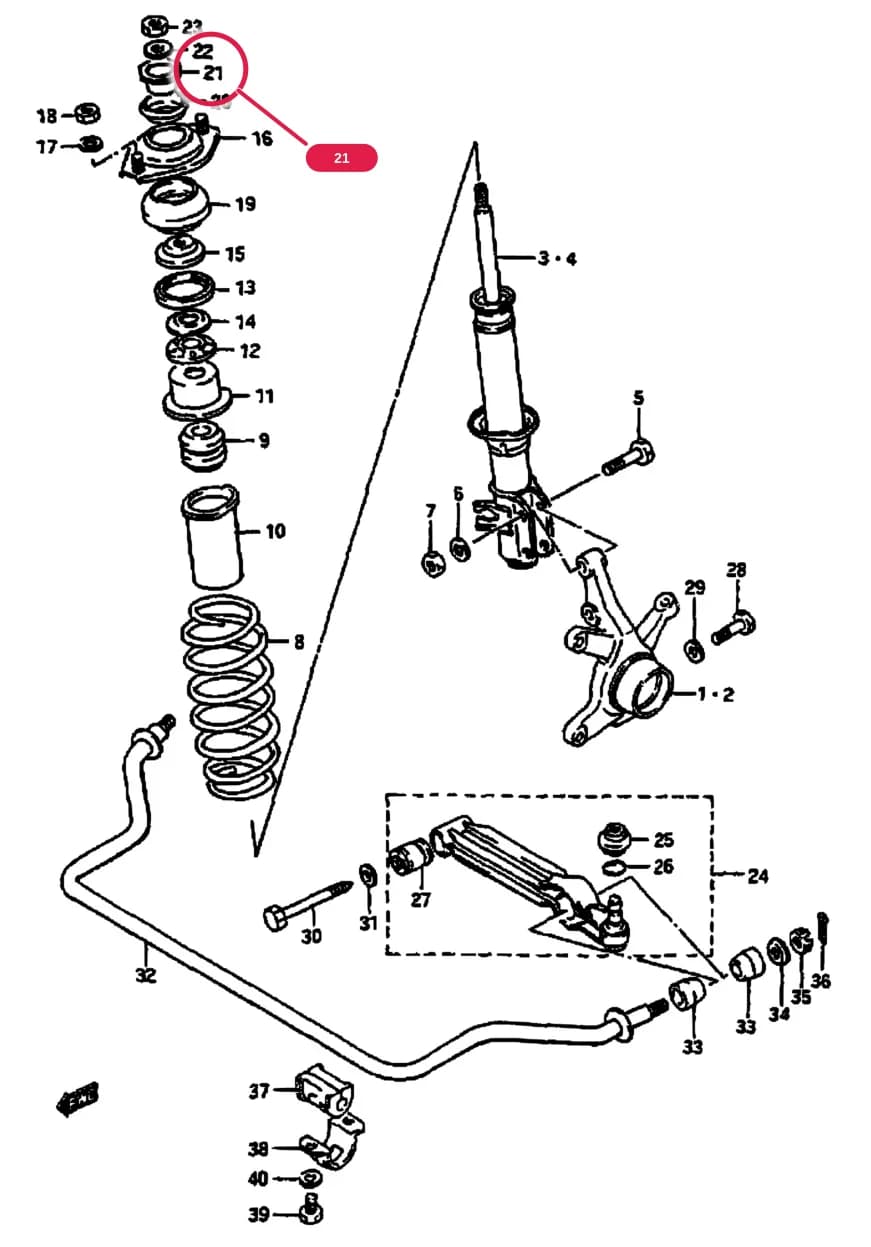 SB308 (E01) — Suspension › 66 - FRONT SUSPENSION