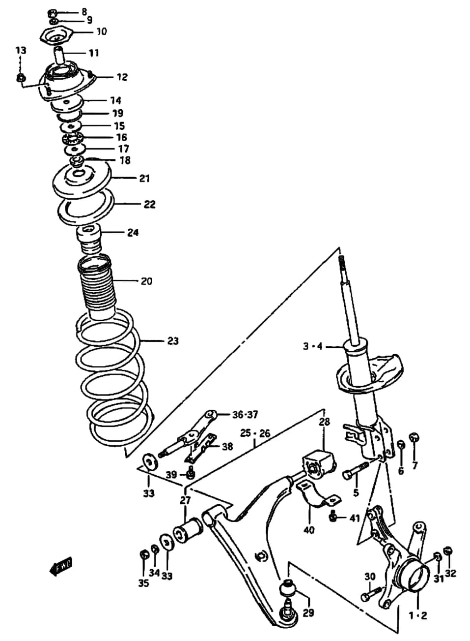 SF413 (E33:MY 1991) — Suspension › 123 - FRONT SUSPENSION