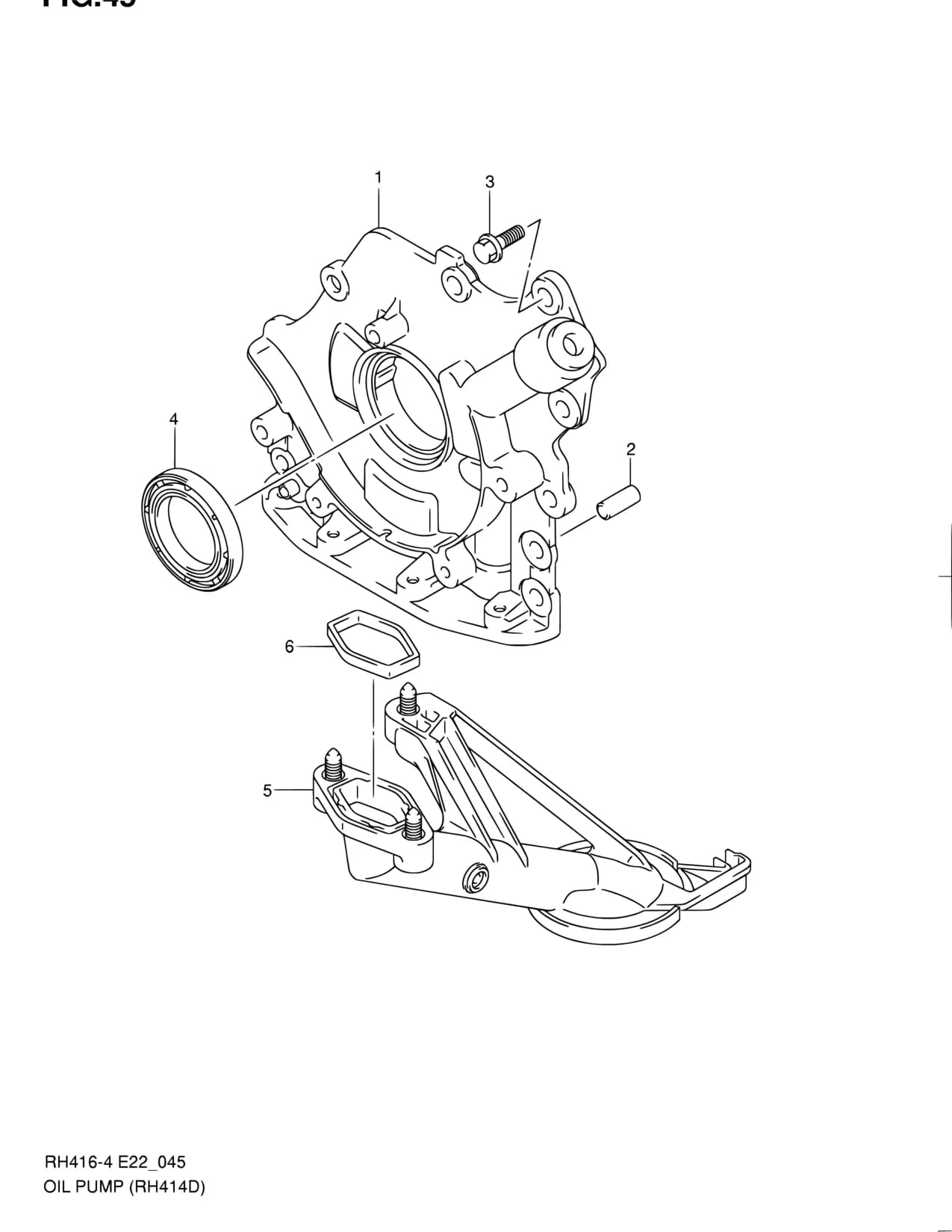 RH414D-4 — Lubrication › 45 - OIL PUMP (RH414D)