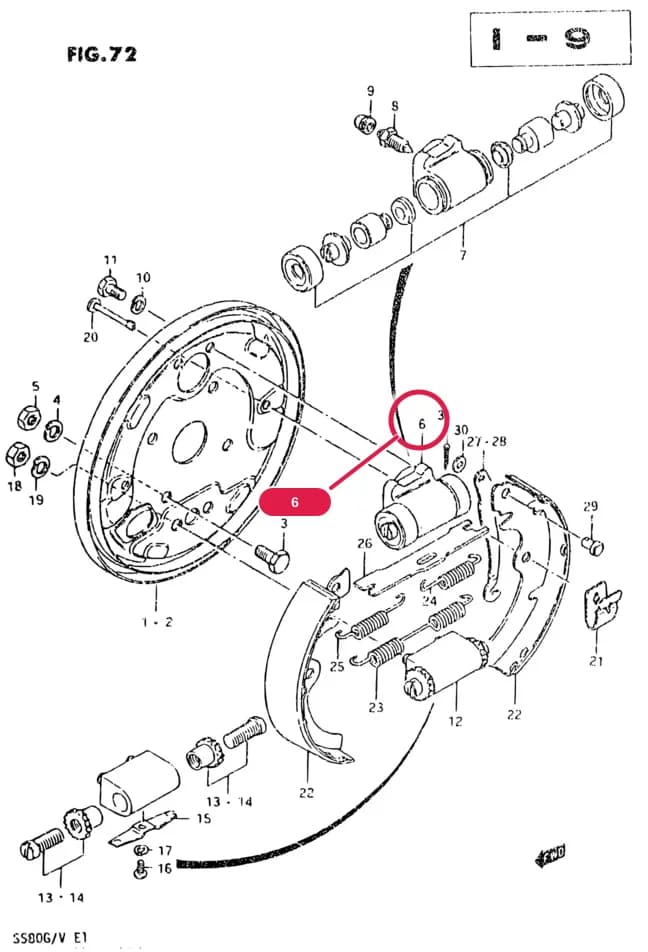 SS80-2 — Brake › 72 - REAR WHEEL BRAKE (TYPE 1,TYPE 2)