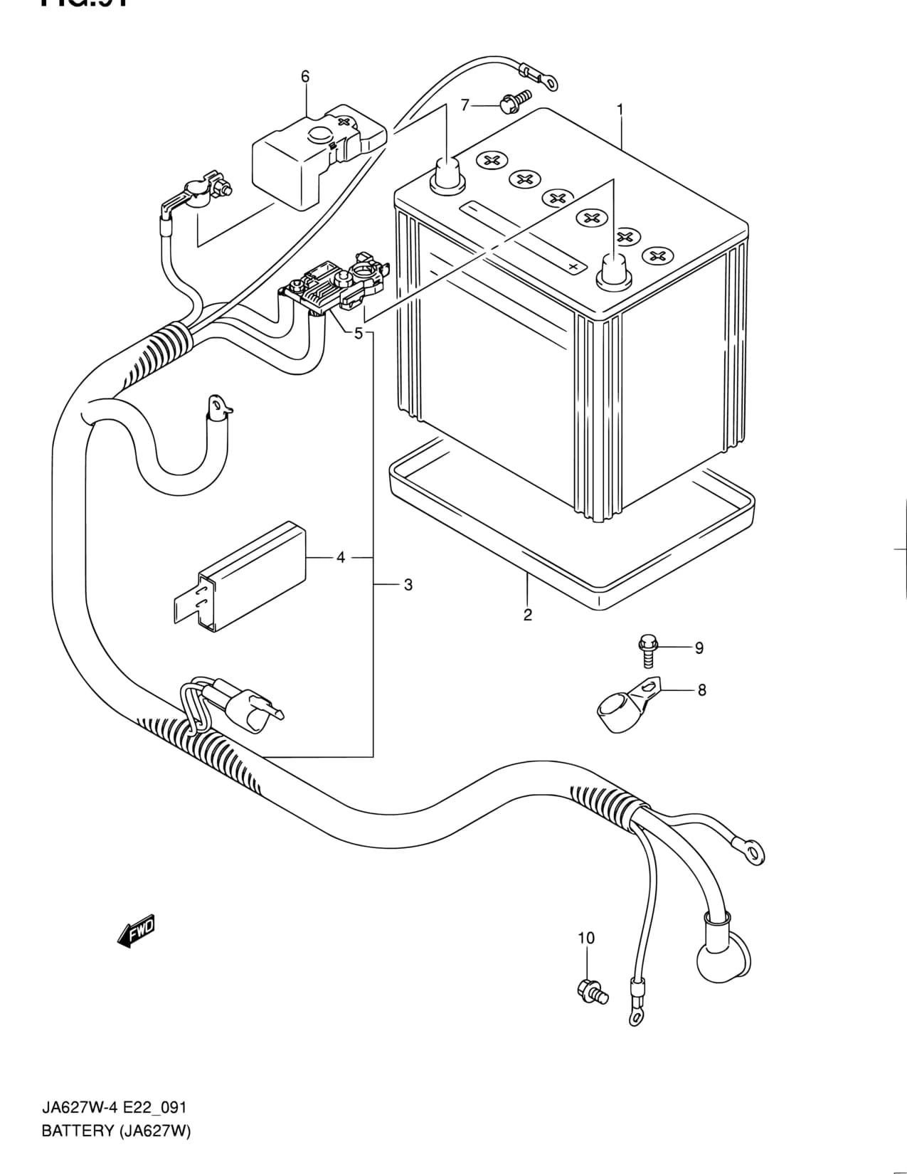 JA627W-4 — Engine Electrical › 91 - BATTERY (JA627W)