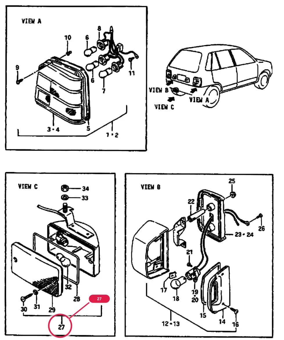 3DR,5DR:E02 — SB308 (E01) — Electrical › 57 - REAR LAMP