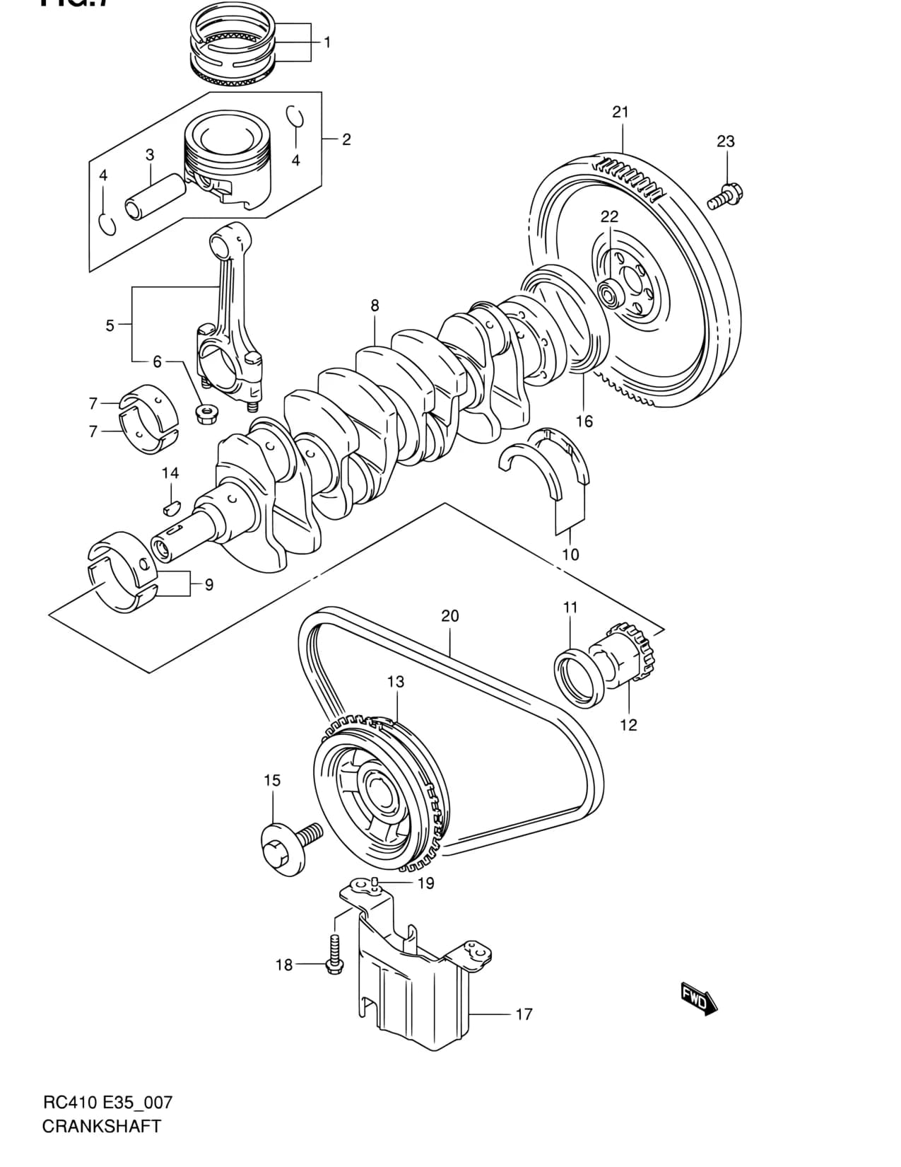 RC410 (E35) — Engine › 7 - CRANKSHAFT