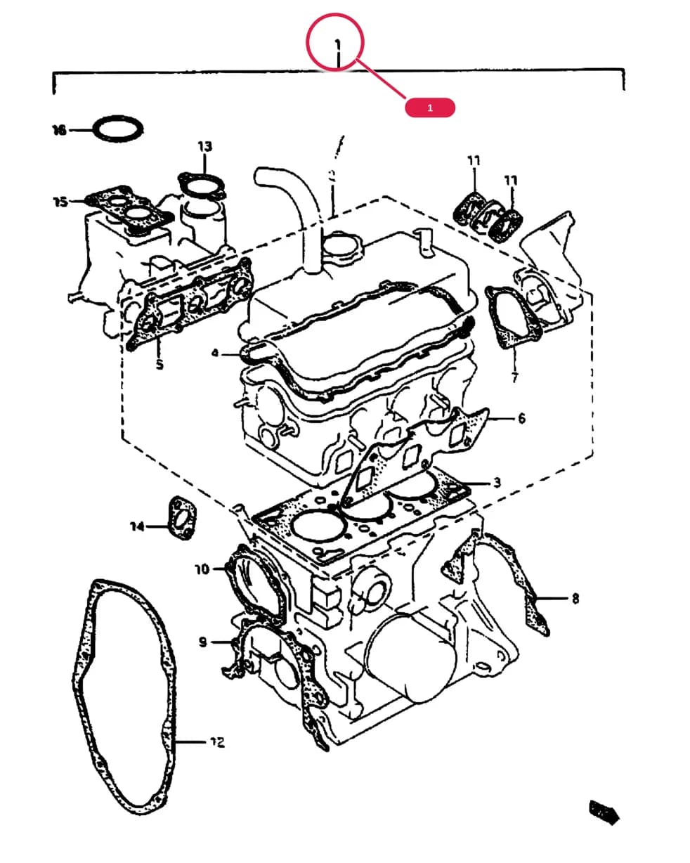 SB308-2 (E24) — Engine › 1 - ENGINE GASKET SET