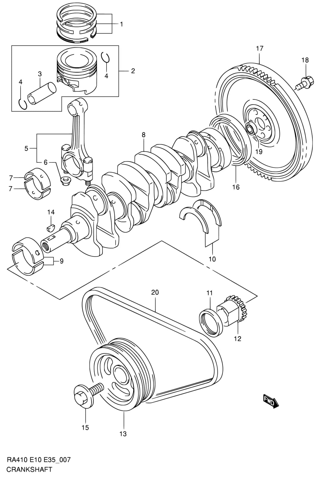 RA410 — Engine › 7 - CRANKSHAFT