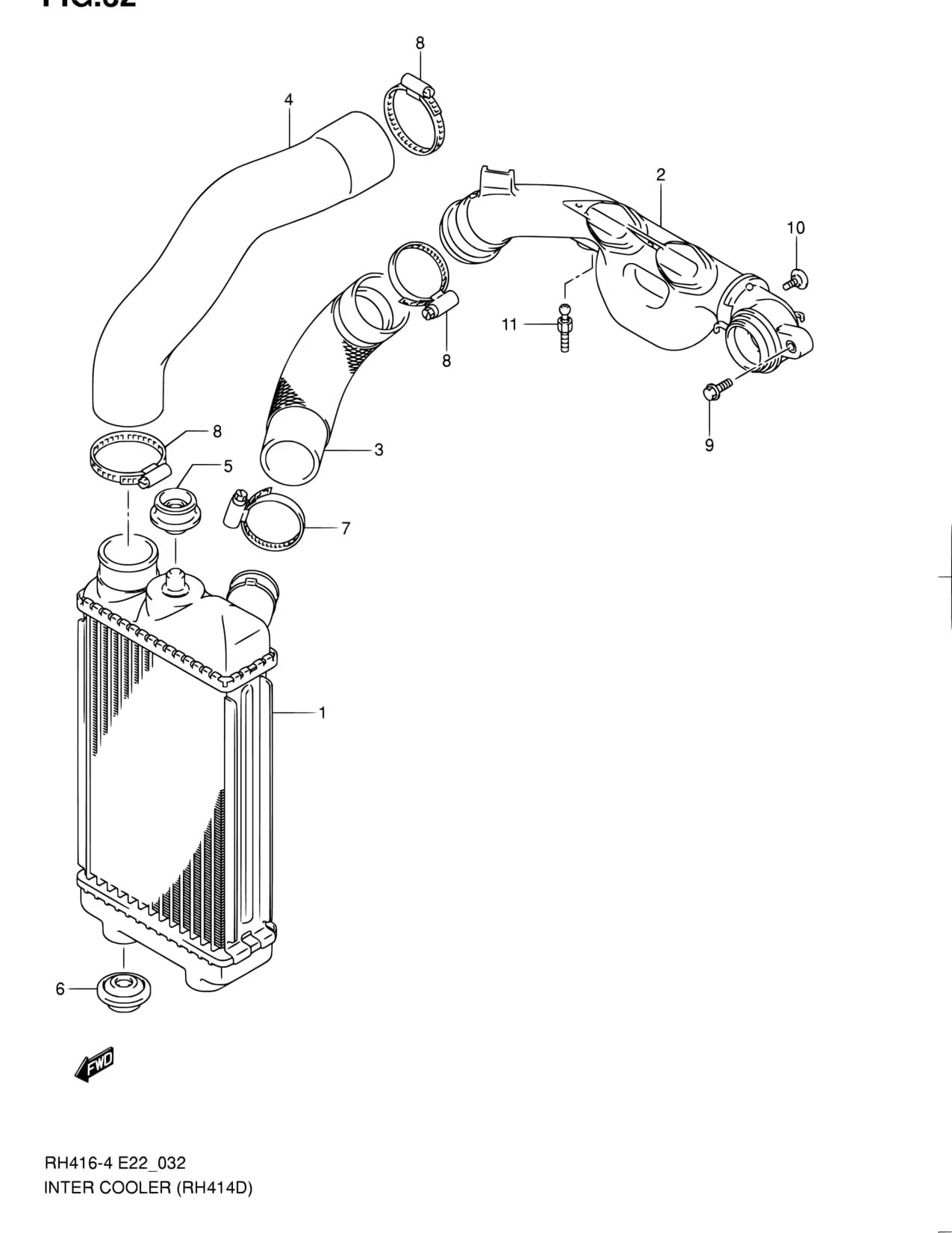 RH414D-4 — Engine › 32 - INTER COOLER (DIESEL)