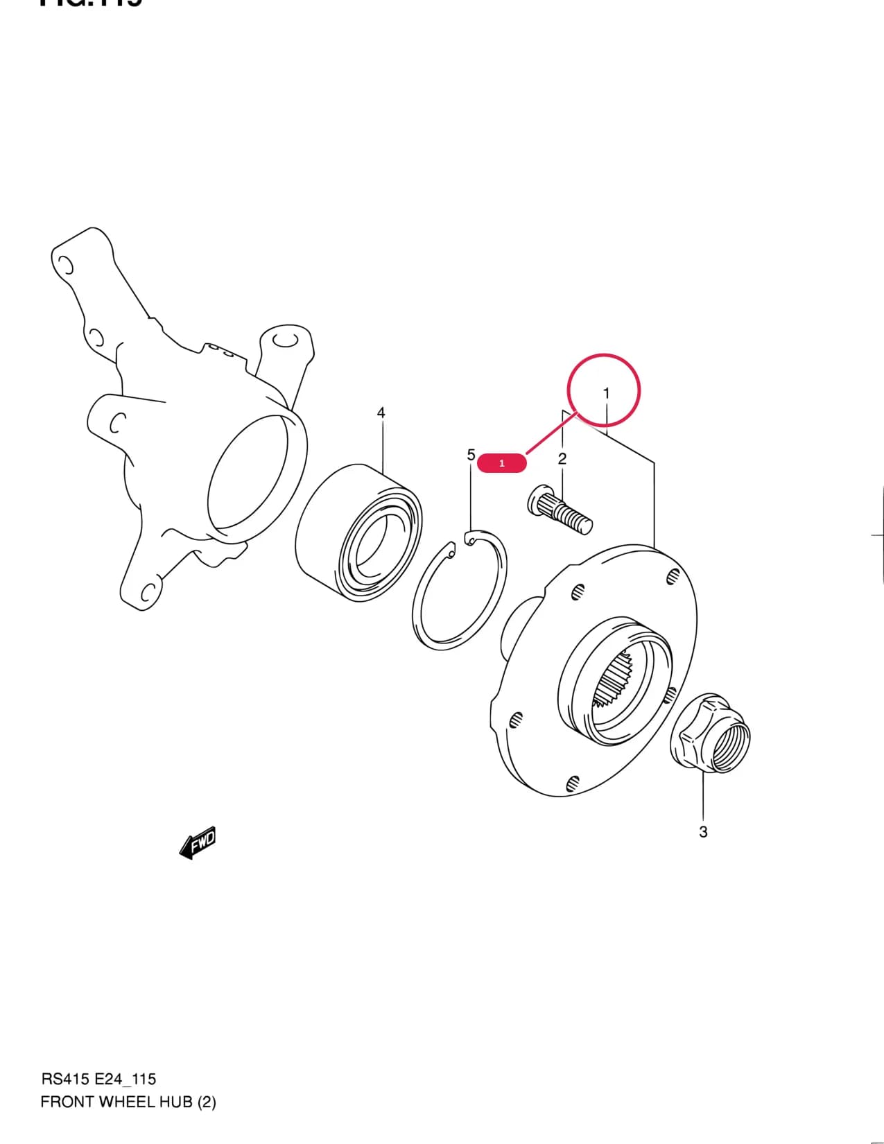 RS416-2 — Suspension › 115 - FRONT WHEEL HUB (RS416)